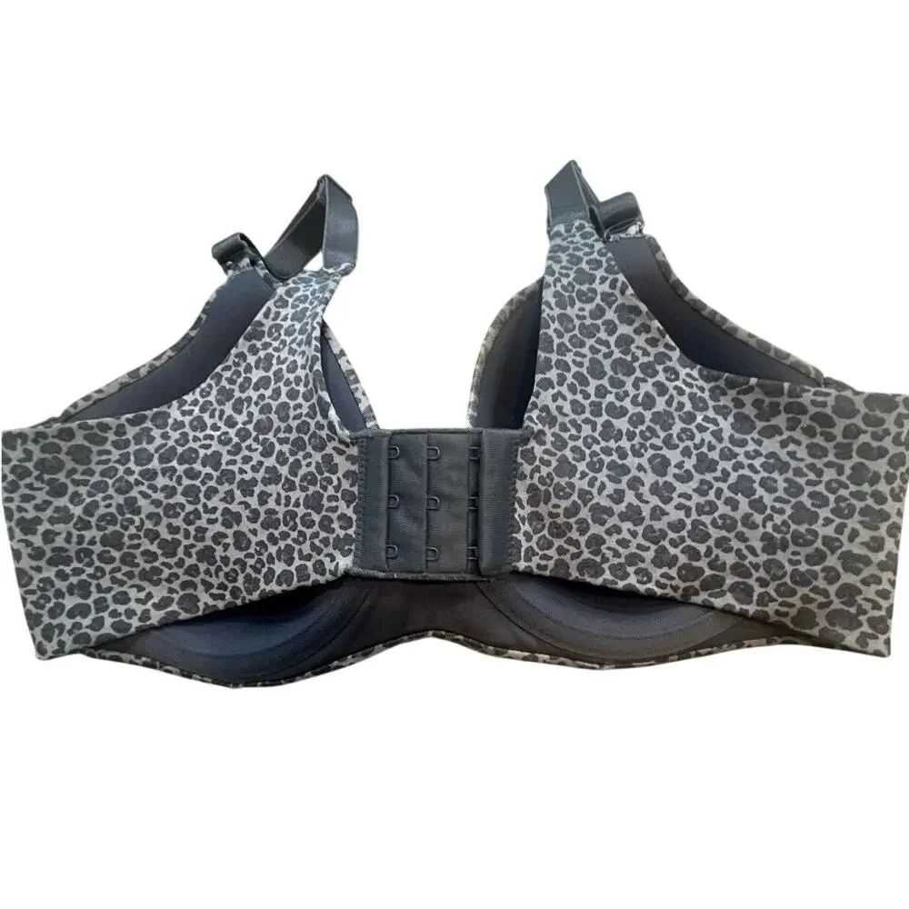 Vanity Fair 75345 Leopard Print Full Coverage Bra 38C Underwire Gray